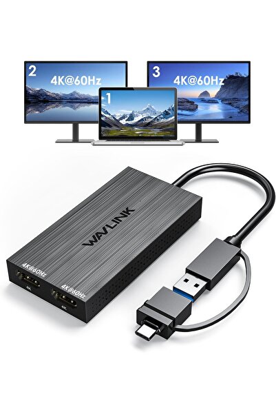 wavlink USB 3.0 or USB C to Dual HDMI Splitter Extended Display for Dual Monitor
