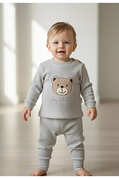 Laria Bear Waffle Baby Boy Set