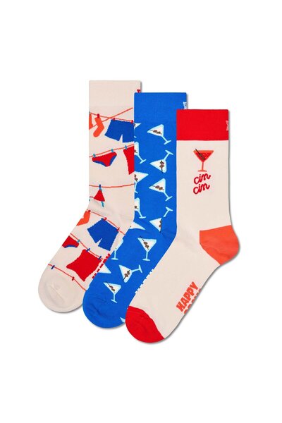 Happy Socks 3er Pack Unisex Socken - Geschenkbox, gemischte Farben