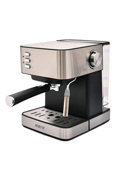 rebune Ribbon RE-6-020 Espresso and Cappuccino Coffee Machine, 850W, 15 Bar Pressure, 1.6L Tank, Froth Maker, Silver
