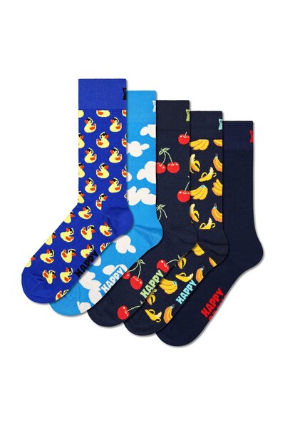 Happy Socks Unisex Socken, 5er Pack - Motivsocken, Kurzsocken, Baumwolle