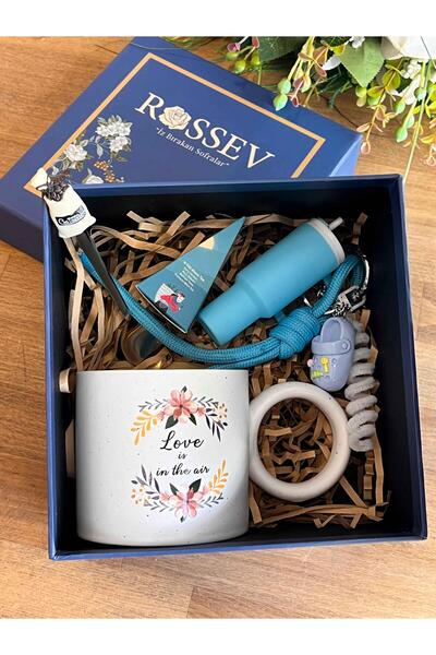 ROSSEV Gift Blue Bag Charm Mug