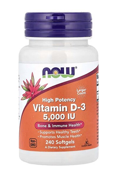 Now Foods فيتامين د3 عالي البروتين 5000 وحدة دولية - 240 كبسولة هلامية