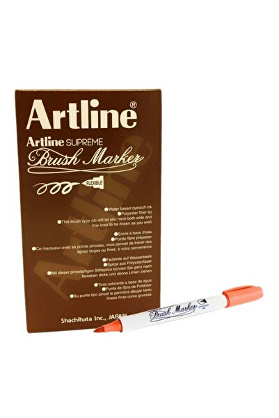 artline 12-Piece Supreme Brush Marker Orange/White EPF-FOR