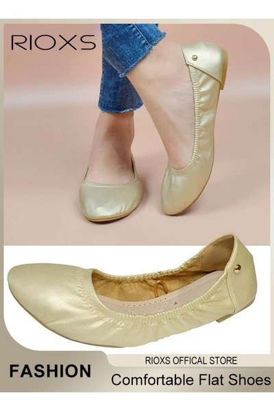 RIOXS Women's Flats Shoes, Round Toe Belice Ballet Flats, Ultra Soft Comforta...