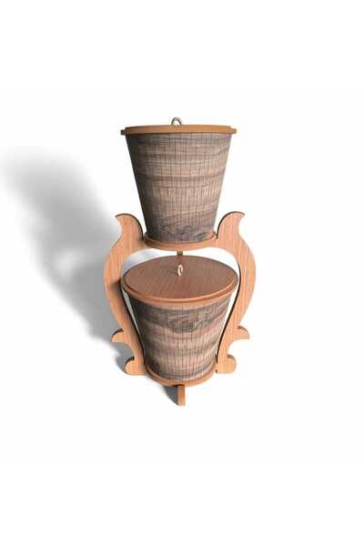 Ar Armese Ahşap Sebzelik İskandinav Patateslik ve Soğanlık Mdf Karaçalı Naturel