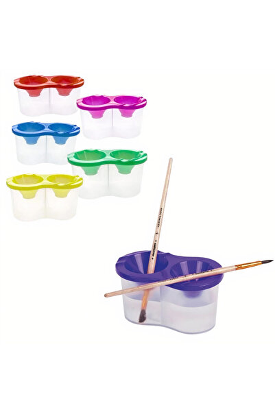 JML1 Set de 5 recipiente din plastic cu capac 7x10cm, 2 compartimente pentru ...