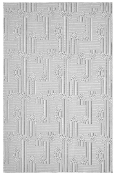 Raschel Carpet Bohem Açık Gri Emboss Premium Seri Kaymaz Taban Jel Taban Halı Yolluk Antre Hol