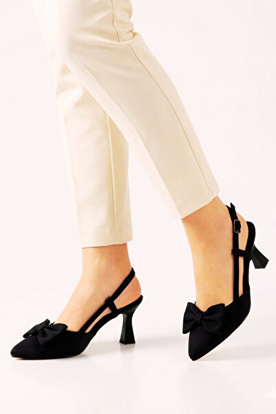 Weynes Kadın Fiyonk Detaylı Arkası Açık 7 Cm Topuklu Ayakkabı WSB3102