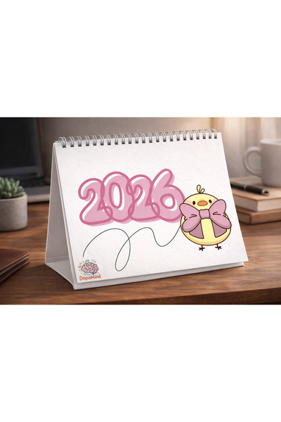 DopaMind Civcivli 2026 Masa Takvimi (Mukavva taban)-Kişiselleştirilebilir-