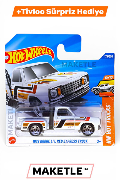 HOT WHEELS 1978 Dodge Li'l Red Express Truck - JBB03 - Tivloo Sürpriz Hediyeli