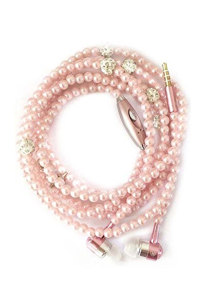 Generic Jewelry Pearl Necklace Stereo Earphones With Microphone