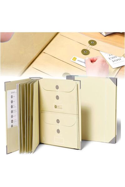 Arabest Portable File Bag,Document Organizer for Birth Certificates, Accordion Folder Storage Bag