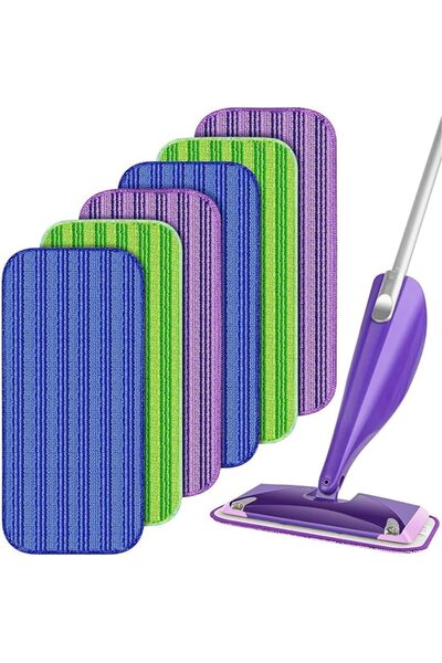 Arabest عبوة من 6 قطع من وسادات الممسحة القابلة لإعادة الاستخدام، وسادات بديلة للممسحة مصنوعة من الألياف الدقيقة للاستخدام الرطب والجاف