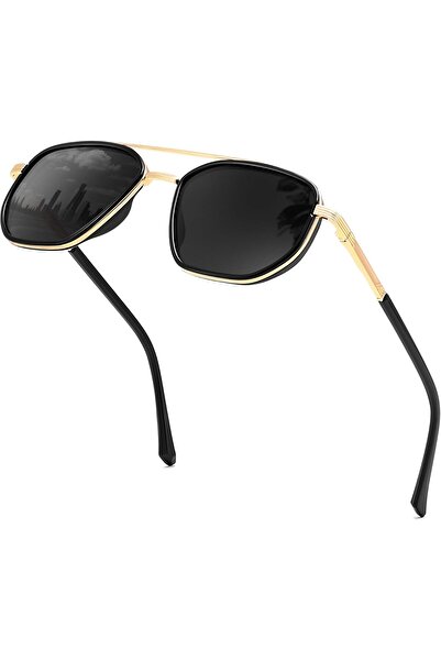 FEISEDY نظارات شمسية مربعة الشكل بتصميم طيار، مستقطبة، مناسبة للرجال والنساء،...