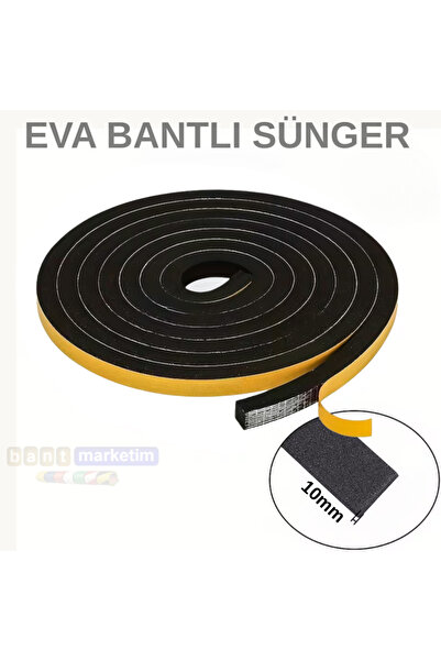 RuniqueHome Eva Neopren Conta Sünger Bantlı Sızdırmazlık Bandı 10mm Kalınlıkt...