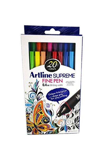artline مجموعة أقلام فاخرة رفيعة مكونة من 20 قطعة، باللون الأخضر/الأصفر/الأسود، طراز EPFS-200/20w