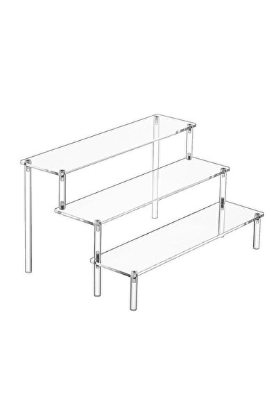 Arabest رف عرض أكريليك، رف عرض وتخزين عطور بثلاثة مستويات، ورف متعدد الوظائف للكب كيك