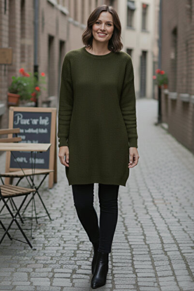 benguen Buttoned Knitwear Sweater R4474 Khaki