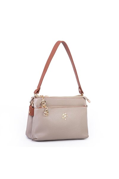 Nas Bag Women's Double Compartment Shoulder and Crossbody Bag Sand Tan Victoria