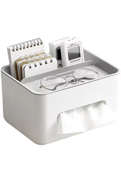BLUE CORAL Desktop Remote Control Storage Tissue Paper Box (GREY)