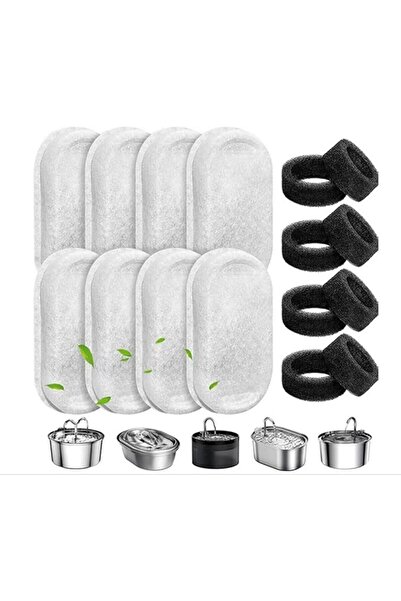 Arabest خرطوشة فلتر مياه للحيوانات الأليفة، فلتر للشرب، 8 فلاتر كربون نشط، 8 فلاتر إسفنجية