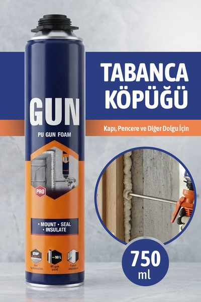 Badem10 Kapı Pencere Montajı İçin Köpük Tabancasına Uygun 750 ML PU Köpük
