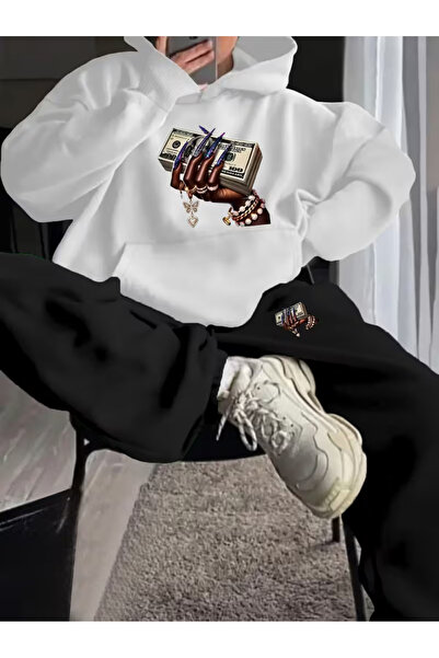 Flaubert -Women's Printed Vn Oversized Sweater -Sweatpants 2-Piece Set