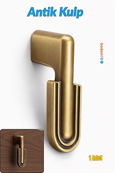 Badem10 Yıldız Antik Sarı Metal Kulp Tek Vidalı Düğme Mobilya Dolap Çekmece D...