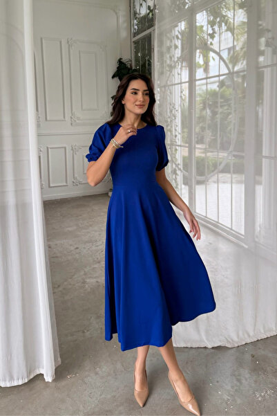Sindimoda Öykü Karpuz Kol Midi Elbise 583151