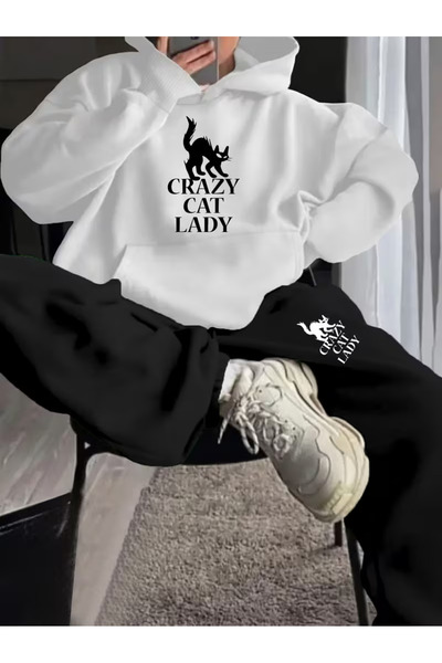 Flaubert -Women's Printed Vn Oversized Sweater -Sweatpants 2-Piece Set