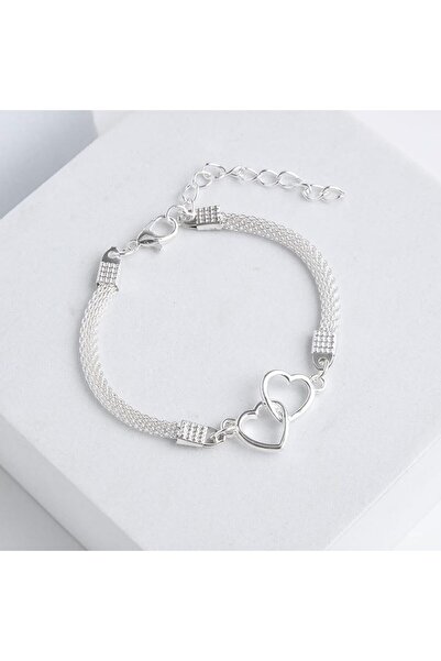 Arabest خلخال بتصميم فراشة وقلب متقاطع، فضي مقاوم للماء، مرصع بأحجار الراين ا...