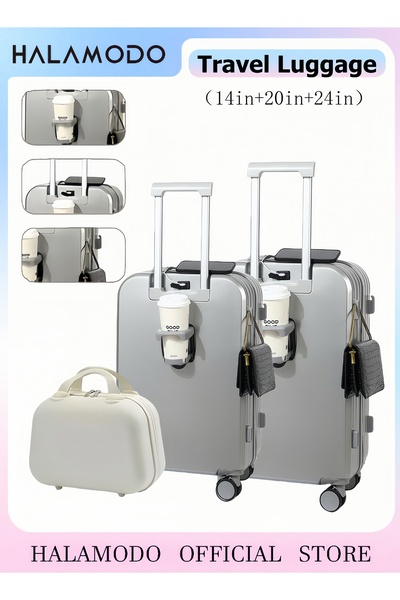 HALAMODO Luggage Sets 3 Piece Durable Suitcase Lightweight Carry on Luggage w...