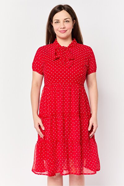 freesoul Women Polka Dot Mini Dress, Red