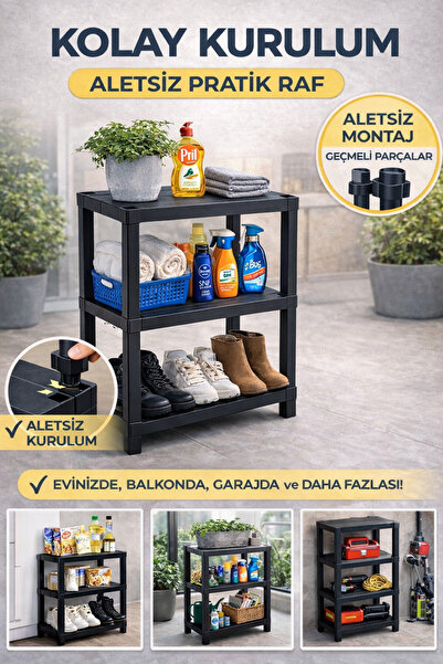 DrBambu 3 Katlı Çok Amaçlı Düzenleyici Raf Ünitesi | Mutfak, Banyo, Balkon | ...