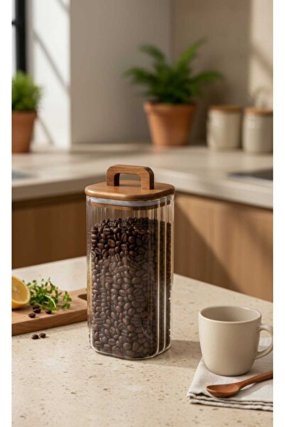 MİEN Akasya Kapaklı Cam Kavanoz 1500 ML –Büyük Boy Kahve, Bakliyat&Kuruyemiş ...