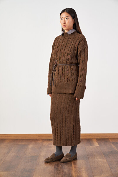 Mevra Hair Knitting Oversized Knitwear Sweater Brown