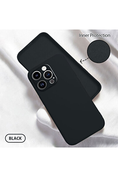 ucuc iPhone 14 Pro Uyumlu İç Kadife Yüzey Kamera Koruması Anti-Darbe Silikon ...