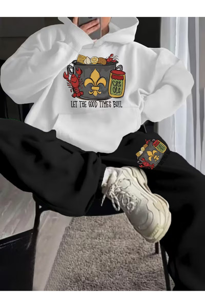 Flaubert -Women's Printed Etc. Oversized Sweatshirt -Sweatpants 2-Piece Set