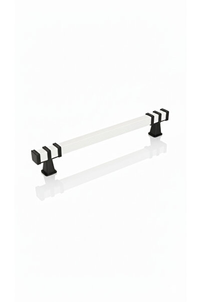 Lina Mâner metalic pătrat alb-negru 128 mm (12,8 cm) mâner pentru mobilă, mân...