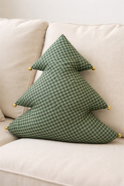 S&R Tree Pillow Christmas Gift Decor with Bell Detail