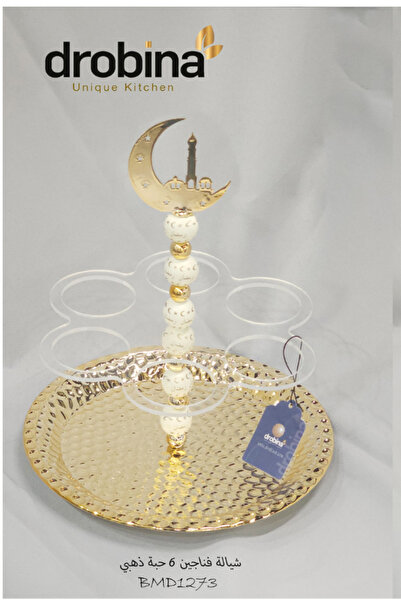 drobina 6-piece cup holder with a golden tray from Droubina