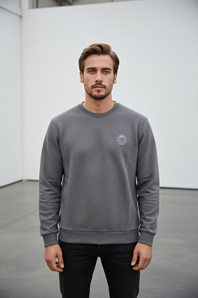 Piyera قميص رجالي من مار جاكر ذو ياقة دراجة باللون الرمادي الداكن