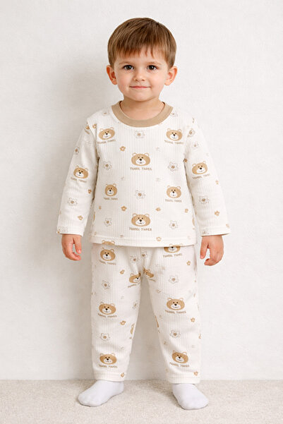 Laria Tatlı Ayıcık Baskılı Pijama Çocuk Takım