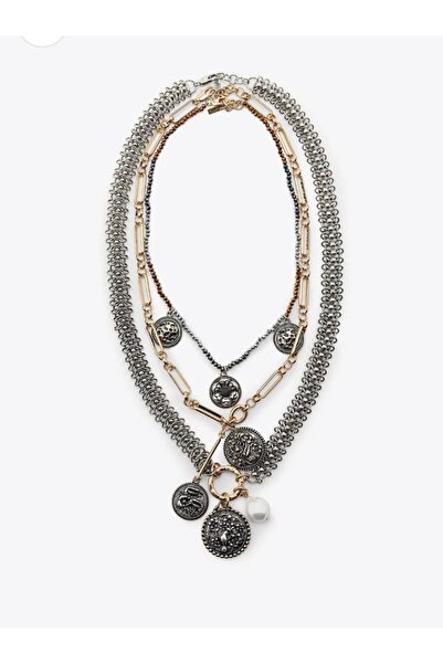 gingillo aksesuar قلادة ثلاثية مع ميدالية من ماركة موديل