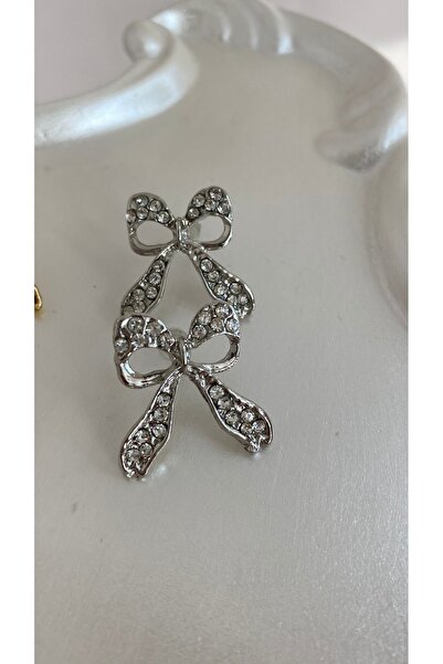 SELUVİA أقراط نسائية مرصعة بحجر الزركون على شكل فيونكة وشريط، مجوهرات زينة لل...