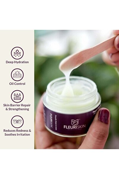 Fleuri Skin Fleuri Calm Hydrate Oil Free Gel Moisturizer Niacinamide Green Tea Lightweight Non Greasy 50ml