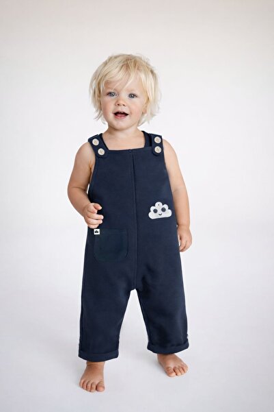 Dadamama Unisex Çocuk %100 Pamuk Şardonsuz 3 İplik Bebek Salopet - Sıcak Tuta...