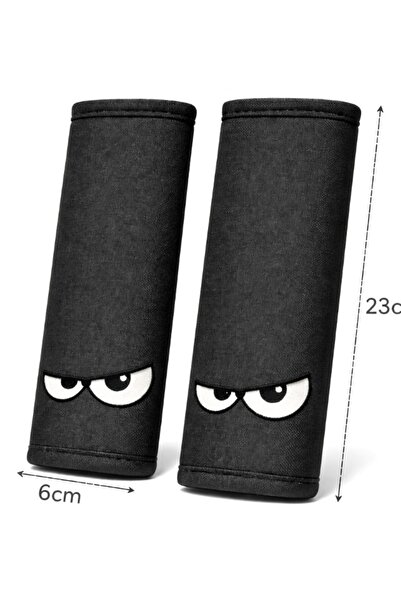 mutlu oto aksesuar Araba Emniyet Kemer Pedi – Siyah Düz Desen Nakışlı Agresif...