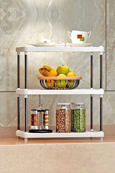 dorbe منظم تخزين مدمج بثلاث طبقات موفر للمساحة